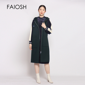 FAIOSH女装2021冬季新品原创设计双面羊毛呢中长款大衣205218C