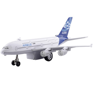 合金飞机A380客机空中客车大型客机 声光回力模型儿童玩具