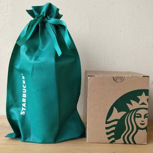 星巴克礼品袋无纺布logo包装咖啡豆绿色双杯多杯礼盒星星纸盒