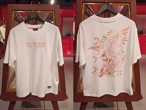 香港专柜 EVISU 24春夏男款飞鹰鲤鱼图案印花短袖T恤7096