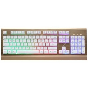 追光豹G300背光游戏键盘多彩发光金属面板USB接口机械键盘手感
