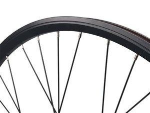 壹佰克自行车改装电动助力套件定制全黑碟刹圈，银色轮圈银色辐条