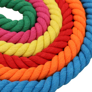 2厘米彩色三股棉绳 20毫米粗棉线绳带红色大号中国结编织粗红绳子