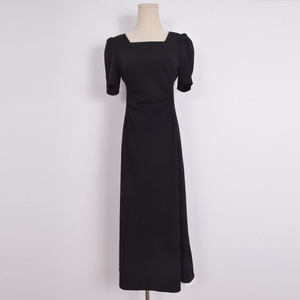摩登风暴A8859夏流行新款裙子法式小众设计方领泡泡袖显瘦连衣裙
