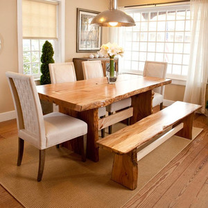 多功能茶几餐桌两用木头茶桌简约现代实木田园卡座餐桌家用小户型