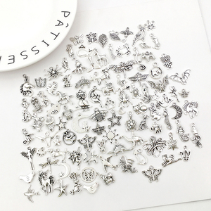 diy手工创意小饰品古银配件动物系列耳环挂件材料混装100款藏银色