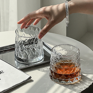 韵器ins咖啡杯威士忌洋酒杯家用水杯矮款果汁牛奶拿铁奶茶玻璃杯