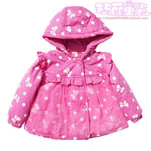 秋冬季韩版女童装羊羔绒带帽双排扣开衫外套宝宝公主棉袄儿童衣服