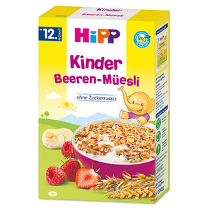 德国HIPP喜宝有机草莓水果谷物牛奶婴儿燕麦片  200g