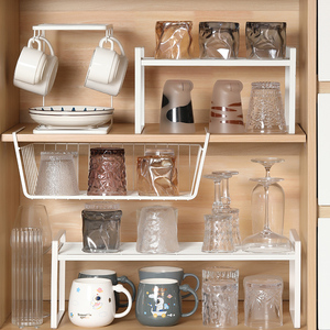 杯子控收纳架橱柜分层置物架碗盘碟沥水可叠加厨房茶水杯玻璃杯架