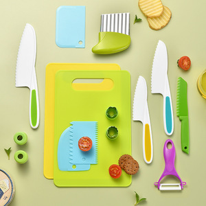 不伤手儿童菜板菜刀二合一水果刀塑料玩具专用安全切菜板小刀具套