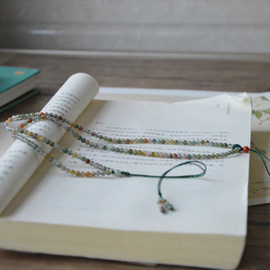 传琪原创 天然青山绿水色玛瑙吊坠链项链挂绳 每颗珠子都如一幅画