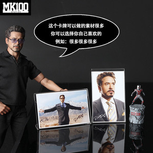 【MK100】钢铁侠托尼·斯塔克明星照唐尼1:6兵人模型配件展示台卡