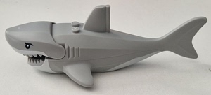 LEGO乐高积木 海洋水族馆动物 62605pb04c01 大鲨鱼 浅灰色巨齿鲨