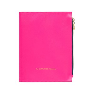 SIMPLIFIED zipper pouch 可换芯紫红仿皮烫金2021计划笔记本封套