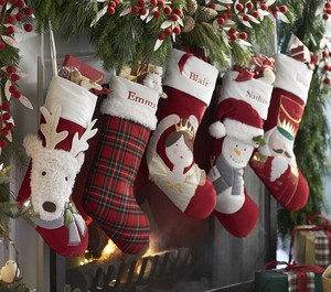 平绒款圣诞袜圣诞礼物圣诞节装饰挂饰圣诞圣诞老人礼物袋绣名字