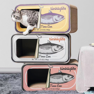 猫头妮 Tinklylife沙丁鱼鱼罐头大尺寸厚实瓦楞纸猫抓板猫窝玩具