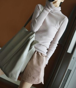 2018新款韩版抽条毛衣女高领套头针织羊毛纯色修身长袖打底衫大码