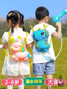 日本JT小孩新款背包水枪儿童玩具喷水呲滋刺洒水男女孩书包背带式