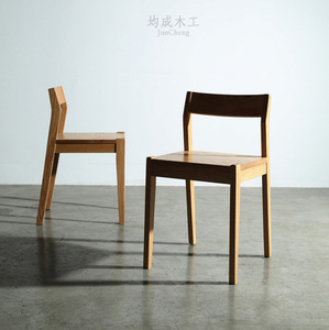 实木原木新款餐椅红橡硬木简约单原创文艺和风靠背北欧日式日本椅