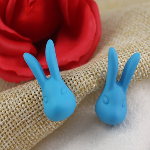 甜美时尚简约耳钉可爱多色小兔子头树脂耳环时尚气质潮款个性耳饰