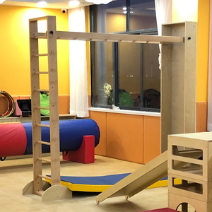 木制折叠立柱云梯早教感统儿童悬吊平衡体能运动训练靠墙攀爬组合