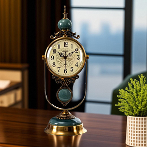 美式座钟摆件客厅轻奢摆台式钟表桌面时钟欧式复古装饰坐钟古典钟
