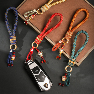 个性编织绳汽车钥匙扣挂件精致可爱男女情侣手机链挂饰吊坠饰品