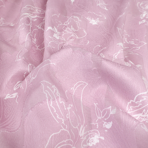 日本进口布料小纹工房100支提花diy紫色白花柔软连衣裙布紫色花语