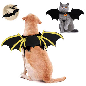 新款宠物衣服万圣节变身装狗印花蝙蝠翅膀胸背猫装饰宠物搞怪服装