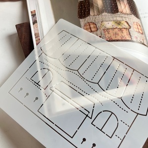 2403房子卡包手工布艺模版纸样拼布纸型diy材料包缝纫工具