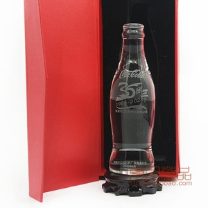 全新 珠海可口可乐35周年厂房奠基限量纪念版水晶瓶 VIP礼盒装
