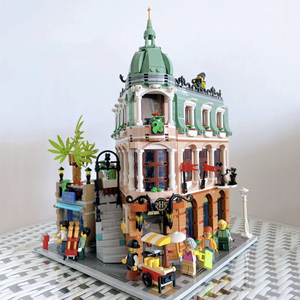 兼容乐高街景系列转角精品酒店城市建筑房子大型益智拼装积木玩具