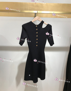 MFPRO02581 香港专柜 maje 4.5折 圆领露肩修身针织连衣裙2150