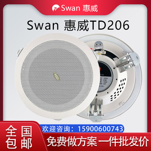 Hivi/惠威 TD206定压吸顶天花喇叭吊顶音响5寸工程音箱背景音乐