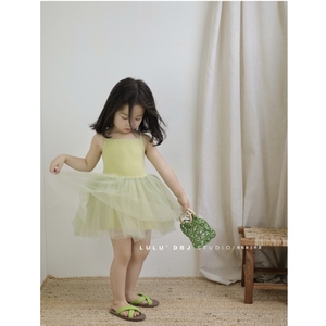 仙女款 24夏季韩版女童宝宝柔软洋气吊带连衣裙儿童公主蓬蓬纱裙