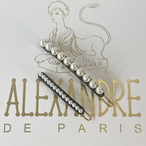 明星款ALEXANDRE DE PARIS巴黎亚历山大雪豆边夹刘海夹发饰高级感