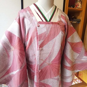 【大姐】日本中古正装和服外套莳糊染灰色地千鸟飞鹤坑条织绣道行
