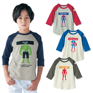 出口日本童装男童七分袖T恤纯棉儿童中袖衫春秋季动漫图案夏款