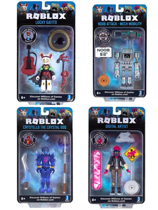 我的世界盒子 Roblox游戏 3.75寸可动人偶幸运加蒂猫水晶之神虚拟