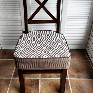 新款美式欧式餐椅垫咖色格坐垫椅垫椅子凳子坐垫套四季通用防滑