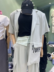 ROMANTIC NEWYORK韩国代购东大门2024夏季新款女装翻领短袖外套