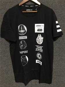 正品 ADIDAS NEO 星球大战系列 男子透气运动休闲短袖T恤 CV9383