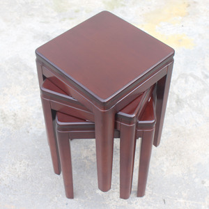 实木凳子家用方凳时尚圆凳成人餐凳仿古橡木凳创意梳妆凳中式椅子