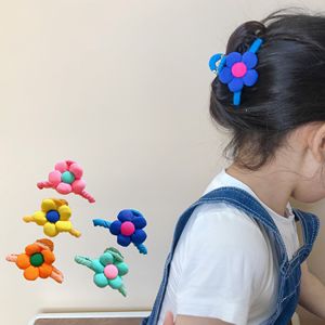 韩版彩色花朵抓夹儿童 甜美可爱宝宝头饰发饰 女童发抓后脑勺发夹