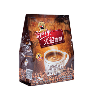 印尼原装进口Kapal Api火船爪哇拿铁咖啡三合一提神即溶咖啡500g