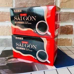 越南进口西贡美式提神纯黑咖啡粉特浓速溶健身苦咖啡学生30袋盒装
