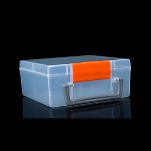 E-406带提手小号收纳盒工具盒螺丝零件盒带盖电子塑料盒子样品盒