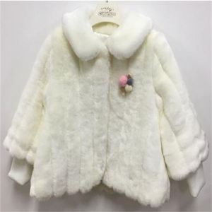 curlysue韩国可爱秀童装儿童外套冬季女童中小童白色仿皮草短大衣