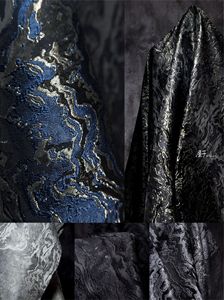双面熔浆岩波纹中国风马甲外套汉服提花色布头设计师面料服装布料
